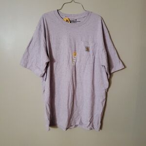 Carhartt Men’s Pink Gray  Short Sleeve Loose Fit Tshirt Heavyweight size L (XL)